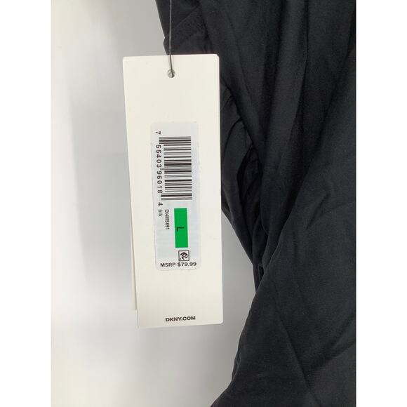 DKNY Women's Large Black Ruffle Plunge One Piece Swimsuit Beach Resort K17-26 - Picture 7 of 8